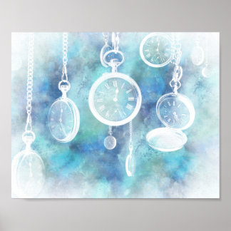 Póster Alice in Wonderland Watches Horizontal Print