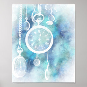 Póster Alice in Wonderland Watches Verticle Print