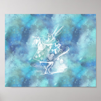 Póster Alice in Wonderland White Rabbit Horizontal Print