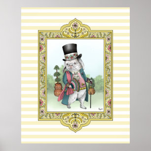 Póster Alice in Wonderland White Rabbit Wearing Clothes