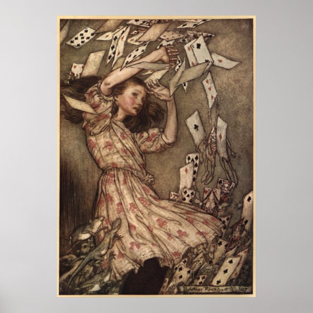 Póster Alice & las Cartas por Arthur Rackham (Frente)