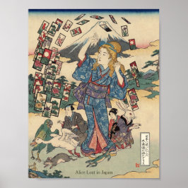 Póster Alice Lost in Japan | Ukiyo-e Floating Wonderland