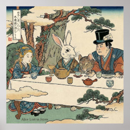Póster Alice Lost in Japan | Ukiyo-e Mad Tea Party