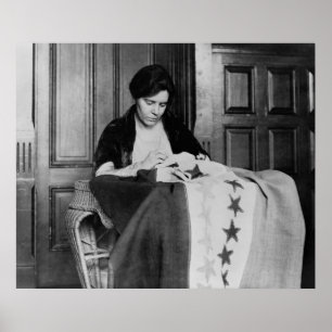 Póster Alice Paul, masticando la bandera del sufragio, añ