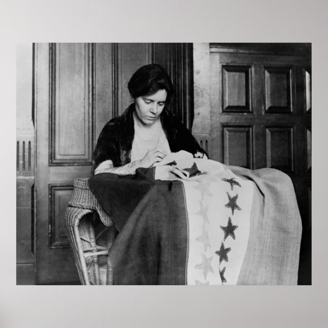 Póster Alice Paul, masticando la bandera del sufragio, añ (Frente)