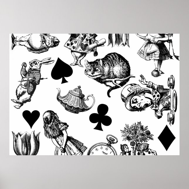 Póster Alice White Rabbit Wonderland Classic (Frente)