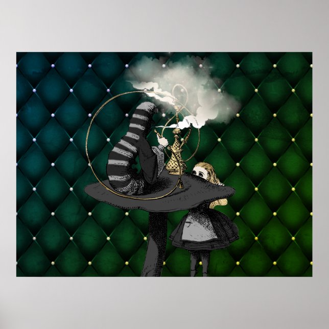 Póster Alice y Caterpillar Wonderland (Frente)