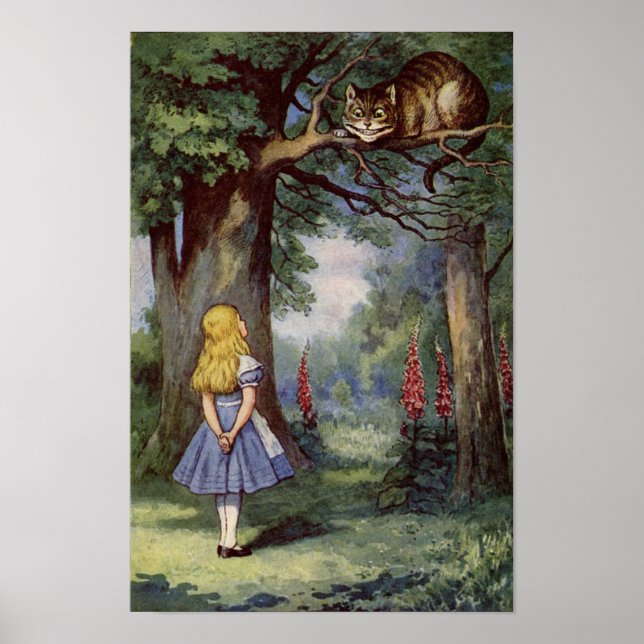 Póster Alice y el gato de Cheshire (Frente)