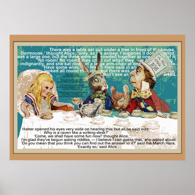 Póster Alice y el loco Fiesta del té del odio (Frente)