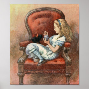 Póster Alice y su gatito
