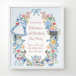 Póster Alicia caprichosa en signo de bienvenida de la tie