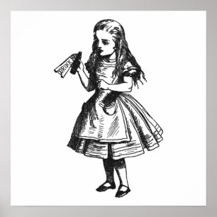 Póster Alicia con frasco "Beba conmigo"