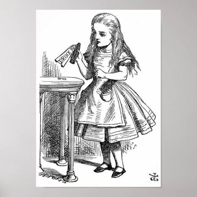 Póster Alicia con la botella "Drink Me" (Frente)