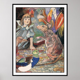 Póster Alicia en el ilustracion del vintage del país de