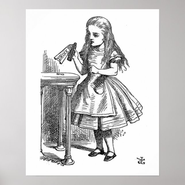 Póster Alicia en el país de las maravillas bebe mi gótico (Frente)