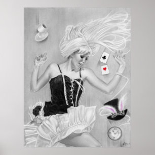 Póster Alicia en el país de las maravillas cayendo Poster