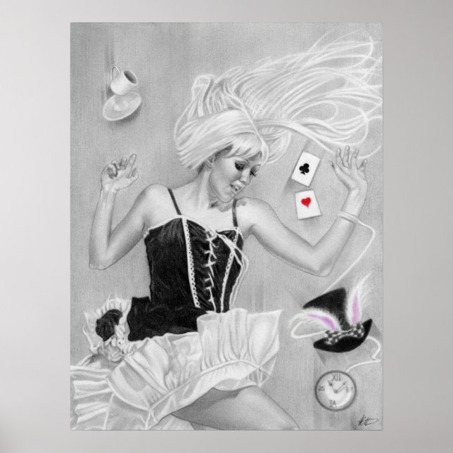 Póster Alicia en el país de las maravillas cayendo Poster (Frente)