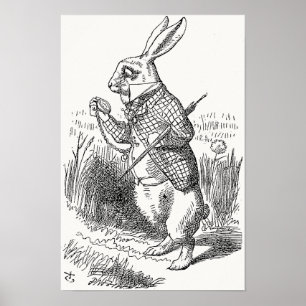 Póster Alicia en el país de las maravillas, conejo blanco