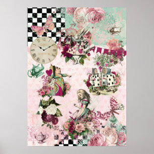 Póster Alicia en el país de las maravillas elegante