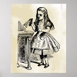 Póster Alicia en el país de las maravillas me bebe