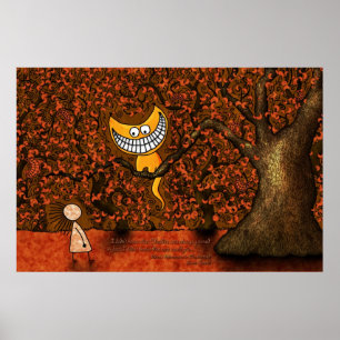 Póster Alicia en el país de las maravillas - un gato de C