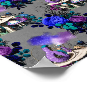 Póster Alicia en flores de humo de orugas de tierra de la