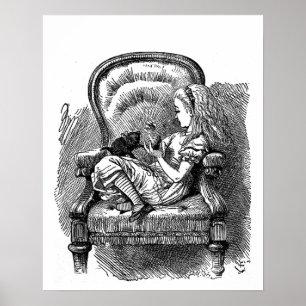 Póster Alicia en la antigua época del gatito negro de Won