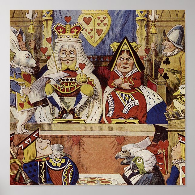 Póster Alicia en papel de corte de reina de maravillas (Frente)