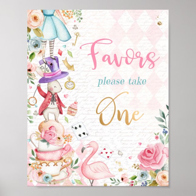 Póster Alicia En Rótulo De Regalo De Fiesta De Cumpleaños (Frente)
