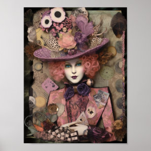 Póster Alicia en un gorra elegante