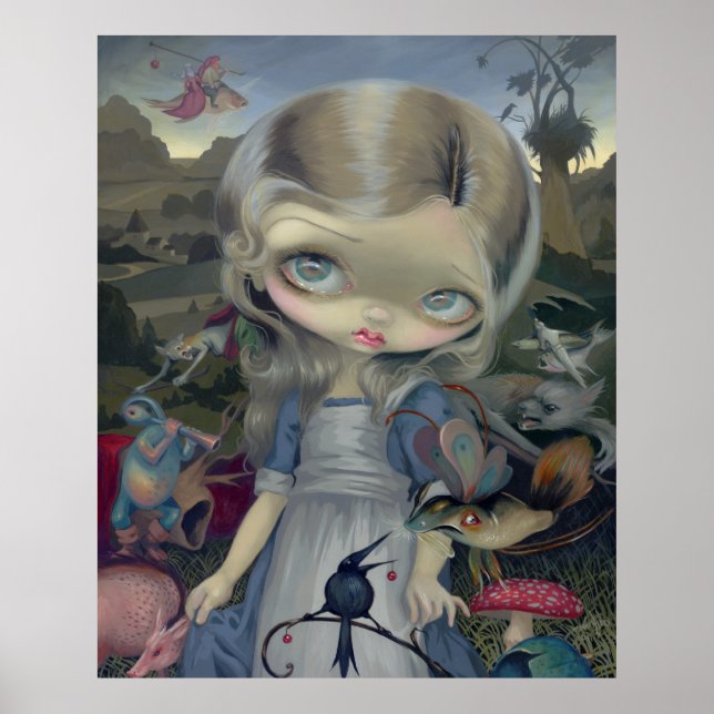 Póster Alicia en un gótico Bosch Wonderland ART PRINT (Frente)