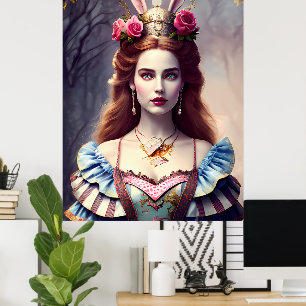 Póster Alicia la Reina del Conejo