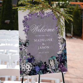 Póster Alicia negra vintage floral en Boda de Maravilla