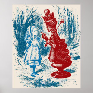 Póster Alicia que encuentra a la reina roja