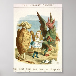 Póster Alicia vintage en el Ilustracion del país de las m