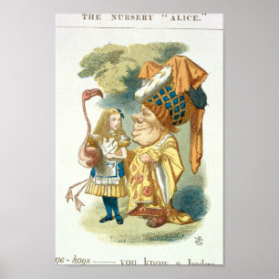 Póster Alicia vintage en el Ilustracion del país de las m