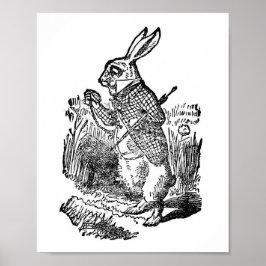 Póster Alicia vintage en el Ilustracion del país de las m