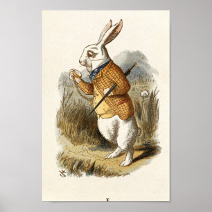 Póster Alicia vintage en el Ilustracion del país de las m