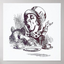 Póster Alicia vintage en el Ilustracion del país de las m