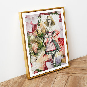 Póster Alicia vintage en el país de las maravillas
