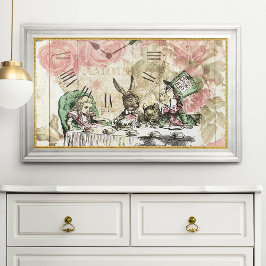 Póster Alicia vintage en el país de las maravillas