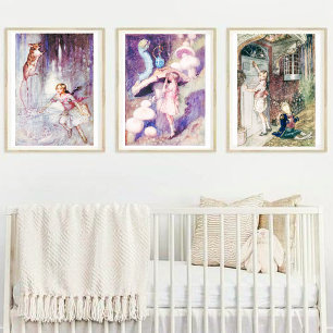 Póster Alicia vintage en el país de las maravillas