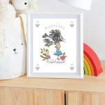 Póster Alicia vintage en el país de las maravillas | Gato<br><div class="desc">Diseño bellamente vintage de Alicia en el País de las Maravillas diseño poster. Perfecto para Alicia en los amantes de la tierra de las maravillas. Incluye una mezcla de nuestros propios florales originales dibujados a mano y obras de arte. Hemos restaurado meticulosamente el icónico ilustracion de gatos Alice in Wonderland...</div>