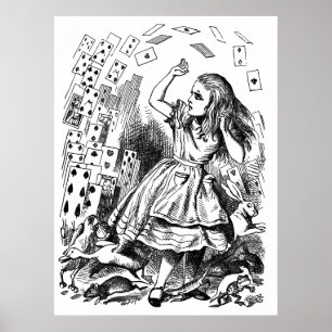 Póster Alicia vintage en el paquete de cartas de Wonderla