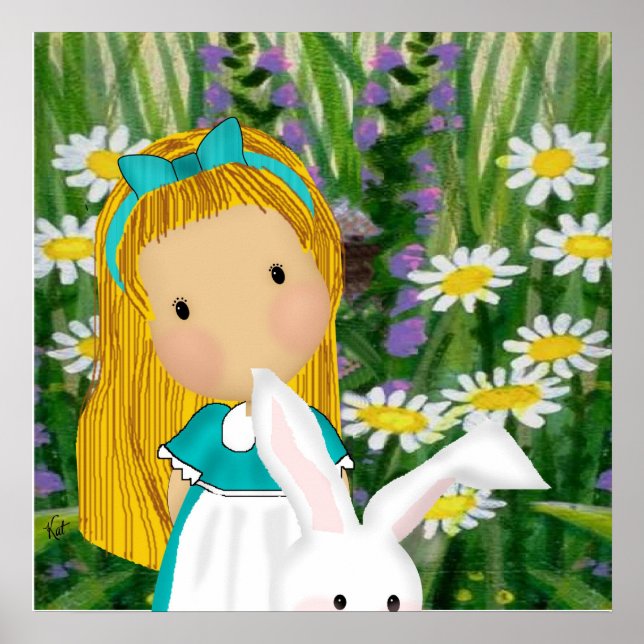 Póster Alicia y el Conejo Blanco (Frente)