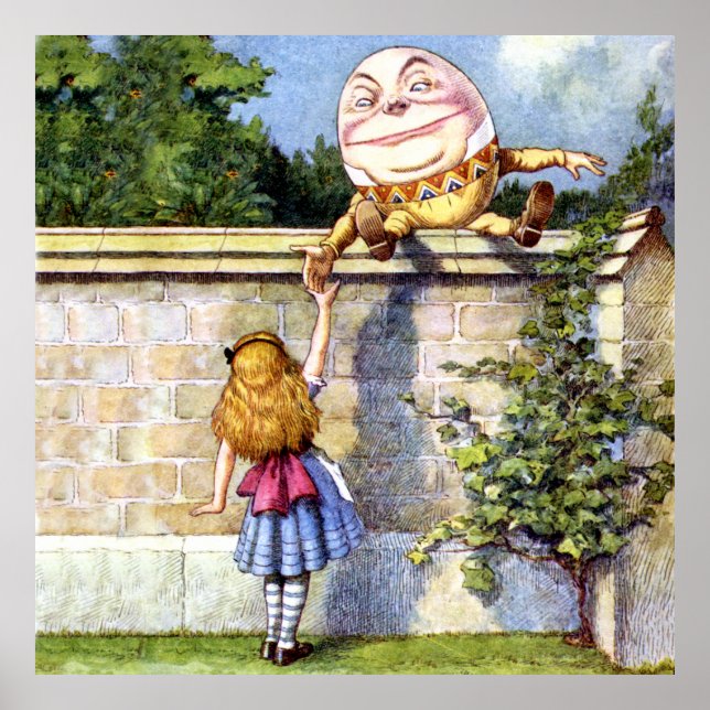 Póster Alicia y humpty Dumpty en el país de las maravilla (Frente)