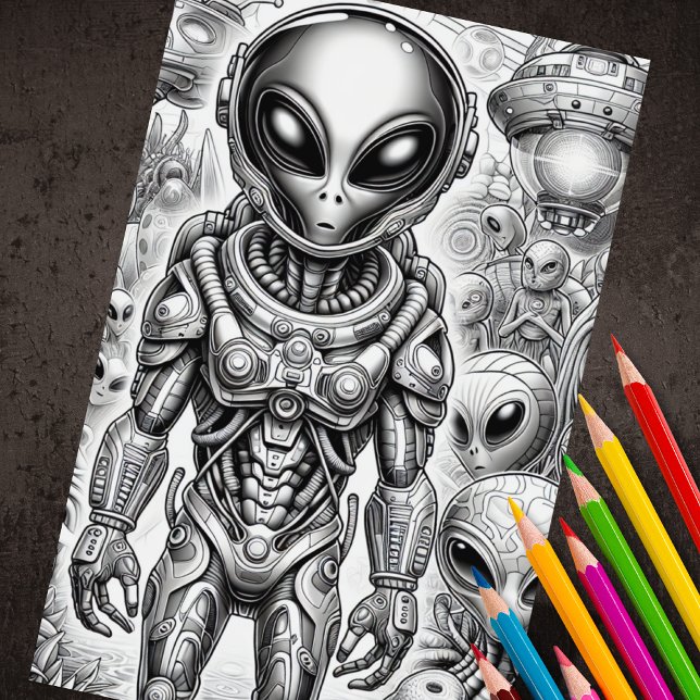 Póster Alien 3D para colorantes adultos (Subido por el creador)