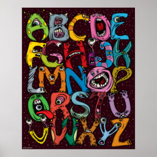Póster Alien Alphabet