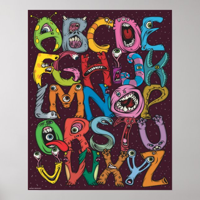 Póster Alien Alphabet (Frente)