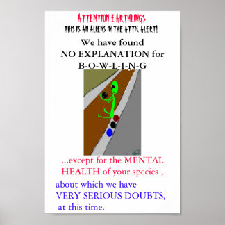 Póster Alien Bowling Alley por la artista Wendy Bridges